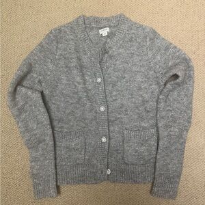 Cozy gray metallic JCrew cardigan